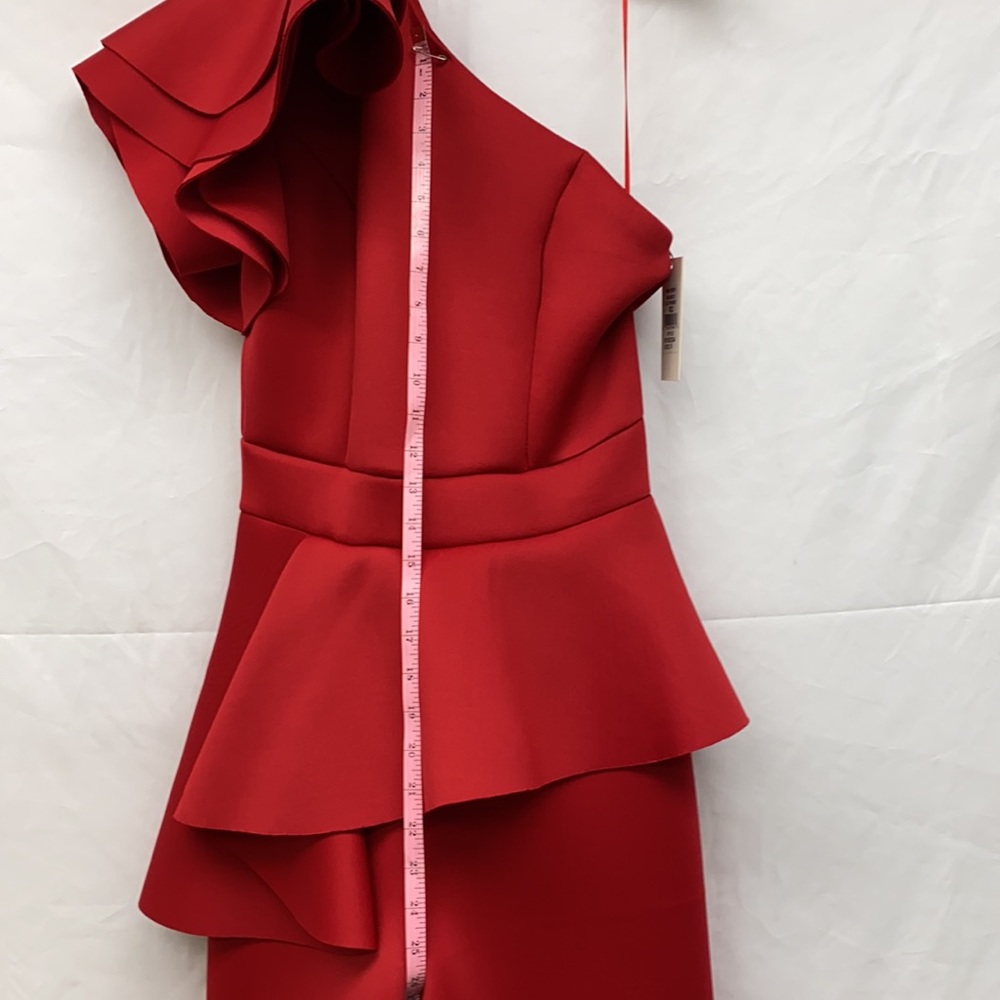 Red and black 🖤❤️color ruffle one shoulder flounce jumpsuit jumper - Picture 5 of 6